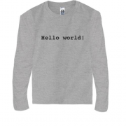 Детская футболка с длинным рукавом Hello World!