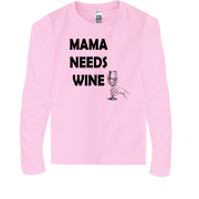 Дитячий лонгслів Mama needs Wine