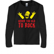 Дитячий лонгслів Never too old to rock!