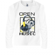 Детская футболка с длинным рукавом Open your music (2)