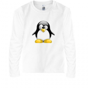 Детская футболка с длинным рукавом Пингвин Ubuntu