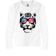Детская футболка с длинным рукавом "Тигр в очках"