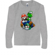 Детская футболка с длинным рукавом с Марио и черепахой 2