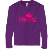 Детская футболка с длинным рукавом с короной "princess"