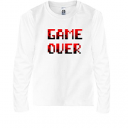 Детская футболка с длинным рукавом с надписью "Game over"