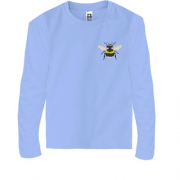 Детская футболка с длинным рукавом с пчелой (Вышивка)