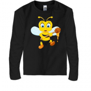 Детская футболка с длинным рукавом с пчелой и медом