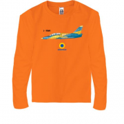 Детская футболка с длинным рукавом с самолётом "Ukrainian air force"