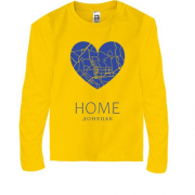 Детская футболка с длинным рукавом с сердцем "Home Донецк"