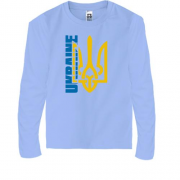 Детская футболка с длинным рукавом с тризубом "Ukraine"