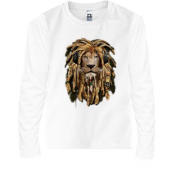 Детская футболка с длинным рукавом со львом с дредами