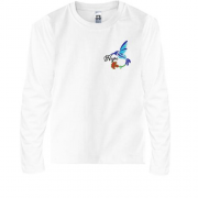 Детская футболка с длинным рукавом со стилизованной птицей "Надежда" (Вышивка)