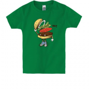 Детская футболка с гамбургером "HI"