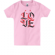 Дитяча футболка з каліграфічним принтом "LOVE"