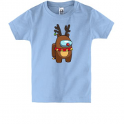 Дитяча футболка з космонавтом у костюмі оленя "Among Us"