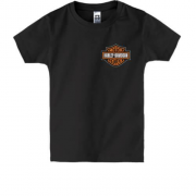 Детская футболка с лого Harley-Davidson на груди (Вышивка)
