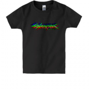 Детская футболка с неоновым логотипом Cyberpunk 2077