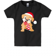 Детская футболка с новогодней собачкой