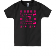 Детская футболка с новогодним принтом "Hello Kitty"