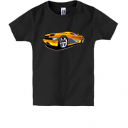 Детская футболка с оранжевым спорткаром 2