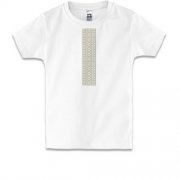 Детская футболка с принтом Вышиванка-хаки