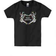 Детская футболка с руками скелета"Merry Christmas"