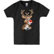 Детская футболка с весёлым оленем
