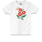 Детская футболка с вышитым цветком (Вышивка)