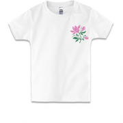Детская футболка с вышитым цветком Мини (Вышивка)