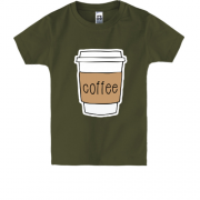 Детская футболка со стаканчиком кофе