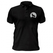 Чоловіча футболка-поло Вовк на тлі Місяця