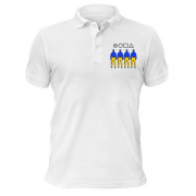Чоловіча футболка-поло "Гра в кальмара" у кольорах українського прапора