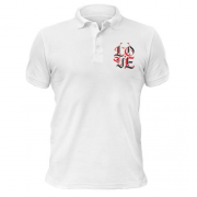 Чоловіча футболка-поло з каліграфічним принтом "LOVE"
