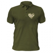 Чоловіча футболка-поло з камуфляжним серцем