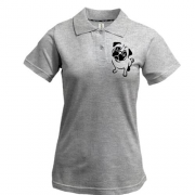 Жіноча футболка-поло з контуром Мопса