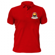 Чоловіча футболка-поло з космонавтом "Відображення"