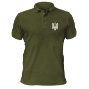 Чоловіча футболка-поло з міні гербом України на грудях (2)