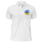 Чоловіча футболка-поло с оригинальным принтом "Ukraine"