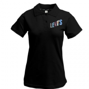 Жіноча футболка-поло з розмальованим логотипом Levis