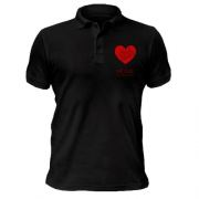 Чоловіча футболка-поло з серцем "Home Чорнобаївка"