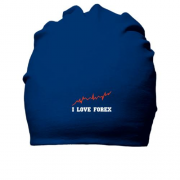Бавовняна шапка з надписью "Я люблю форекс"