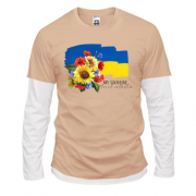 Комбинированный лонгслив "Украинская флора"