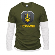 Комбинированный лонгслив с гербом Украины - Незламні