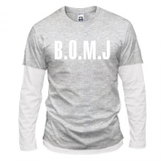 Комбинированный лонгслив с логотипом B O M J