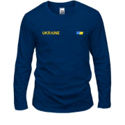 Чоловічий лонгслів Ukraine з міні прапором на грудях (Вишивка)