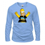 Лонгслив "Гомер в патриотической футболке"