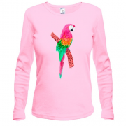 Жіночий лонгслів з рожевим папугою