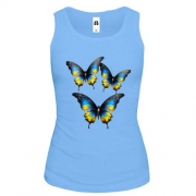 Жіноча майка з жовто-синіми метеликами (3)
