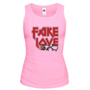 Майка с надписью "Fake love"