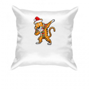 Подушка "Рождественский тигр депает"
